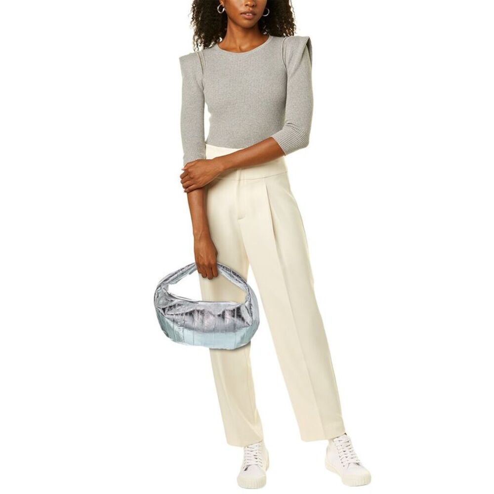 Khaite Olivia Metallic Leather Hobo Bag, Silver - Picture 4 of 4